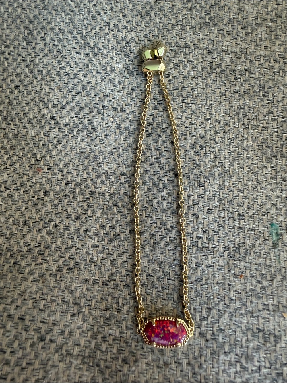 Kendra Scott Elaina Bracelet Gold-Tone Pink Opal Berry Ruby NWOT